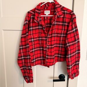 American Eagle Outfitters Red Plaid Shirt
